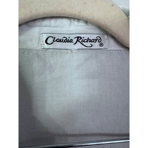 Claudia Richard white button down shirt size L coquette cottage fairy renaissanc - Picture 4 of 6
